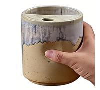 Genérico Vintage Ceramic Travel Mug With Sip Hole (500ml) - Large Coffee Cup With Lid For Car, Office & Camping | Retro Tea Mug For On-the-Go | & Stylish Beverage Companion, 17oz