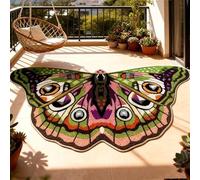 Genérico Vintage Colorful Butterfly Print Rug,Irregular Butterfly Moth Shaped Area Rug,Absorbent Quick-Dry Non-Slip Carpet,for Living Room Bedroom Bathroom Entryway Home Kitchen Decor