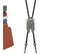 Genérico Vintage Cowboy Necktie, Faux Leather Western Tie Men With Cicada Design, Ideal Costume Parties, Cosplay, Bartender Uniforms, Stage Performances, Travel, Workplace, And Themed Events