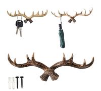 Genérico Vintage Deer Antlers Wall Hooks, Nordic Shabby Chic Coat Rack for Home Decorative, Resin Deer Hook for Jewellery Display Bathrooms Towels Supplies