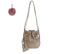 Genérico Vintage Drawstring Suede Bucket Backpack,Women's Braided Tassel Shoulder Bag,Large Capacity Trendy Casual Crossbody Bag