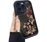 Genérico Vintage Floral Decadent Lily Phone Case for iPhone 17/16/15/14/13/12/11pro MAX, Anti-Scratch Protective Cover with Retro Botanical Design (E1,17)