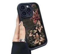 Genérico Vintage Floral Decadent Lily Phone Case for iPhone, Anti-Scratch Protective Cover with Retro Botanical Design for iPhone 17/16/15/14/13 ProMax (E1,13Pro)