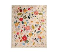 Genérico Vintage Floral Rug - 160x200cm Boho Style, Washable Decorative Carpet, Soft Floor Mat | Home Living Room Nursery Kitchen Bathroom Entryway Hallway Patio Backyard Porch For Decor Comfort Area