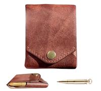 Genérico Vintage Handmade PU Leather Wallet, Multifunctional Simple Men's Wallets Built-In Pen Slot, Slim Minimalist Wallets for Daily Business Travel