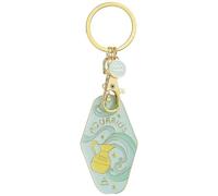 Genérico Vintage Illustrated Zodiac Keychain, 12 Astrology Signs Enamel Charm, Retro Motel Style Car Pendant, for Astrology Lovers (Aquarius)
