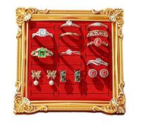Genérico Vintage Jewelry Holder - European Style Resin Display Tray | Retro Ring Earring Stand | Aesthetic Jewellery Trinket Dish For Wedding Vanity Bedroom Counter, Elegant Storage Gift