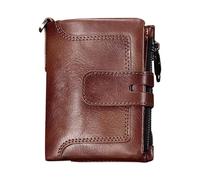 Generico Vintage Leather Wallet with Chain, Anti-theft Male Wallet, Cowhide Leather Wallet, Zipper Buckle Wallet, Multiple Card Slots Wallet, Credit Card Wallet with Chain, Secure Wallet for Men,