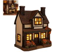 Genérico Vintage Light-Up Pumpkins Cottage,Hand-Painted Pumpkin LED Cottage Decoration,Halloween Lighted Multicolor Autumn Village House,for Mantel Shelf Tabletop Collectible Centerpiece