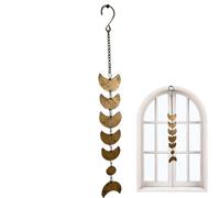Genérico Vintage Metal Moon Phase Pendant, Retro Bohemian Style Wall Hanging Ornament, Celestial Home Decor For Bedrooms Nurseries And Home Offices, Gold/Bronze Finish, Includes Hanging Chain