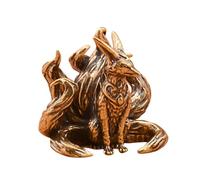 Genérico Vintage Miniature Seven-Tailed Brass Figurine - Exquisite Divine Sculpture For Home & Office Desktop | Antique Metal Tea Pet Ornament & Zen Decoration