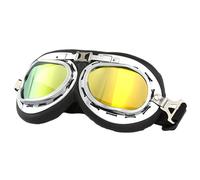 Genérico Vintage Motorcycle Riding Glasses - Offroad Goggles for Pilot,Outdoor Eyewear with Adjustable Straps, Dustproof Motorcycle Goggles Over Glasses for Motorcycles