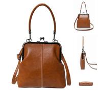 Genérico Vintage Purses - Adjustable PU Leather Retro British Style Holder, Kiss Lock a, Outdoor, Travel, Work, Commuting, Girls, Women, Phone, a, Small Handbag, Classic Purse, Vintage Style a,