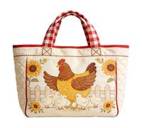 Genérico Vintage Quilted Tote Bag,Cute Animals Print Cotton Shoulder Bag,Canvas Book Print Shoulder Bags for Vacation Shopping