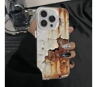 Genérico Vintage Rust Look Phone Case Compatible for iPhone 17/16/15 Pro MAX, Creative Industrial Iron Style Rusty Imitation Phone Cover, intage Industrial Cover (For iPhone12Pro,White)