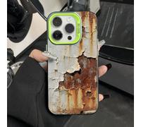 Genérico Vintage Rust Look Phone Case Compatible for iPhone 17/16/15 Pro MAX, Creative Industrial Iron Style Rusty Imitation Phone Cover, intage Industrial Cover (For iPhone XS,Green)