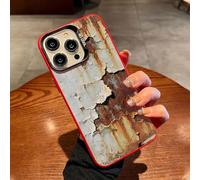 Genérico Vintage Rust Look Phone Case Compatible for iPhone 17/16/15 Pro MAX, Creative Industrial Iron Style Rusty Imitation Phone Cover, intage Industrial Cover (For iPhone17Pro,Red)