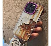Genérico Vintage Rust Look Phone Case Compatible for iPhone 17/16/15 Pro MAX, Creative Industrial Iron Style Rusty Imitation Phone Cover, intage Industrial Cover (For iPhone11ProMax,Purple)