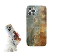 Genérico Vintage Rust Look Phone Case Compatible with iPhone 16/15/14/13/12ProMax - Rusty Imitation, Industrial Iron Style, Shockproof TPU Cover (For iPhone13Pro,Blue Yellow)