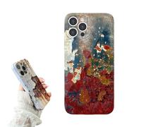 Genérico Vintage Rust Look Phone Case Compatible with iPhone 16/15/14/13/12ProMax - Rusty Imitation, Industrial Iron Style, Shockproof TPU Cover (For iPhone12,Red Blue)