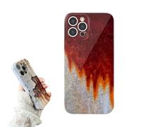 Genérico Vintage Rust Look Phone Case Compatible with iPhone 16/15/14/13/12ProMax - Rusty Imitation, Industrial Iron Style, Shockproof TPU Cover (For iPhone15Pro,Red)