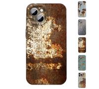 Genérico Vintage Rust Look Phone Case, Creative Industrial Iron Style Shockproof Case for iPhone 16/15/14/13/12 Pro MAX (14pro,Style-C)