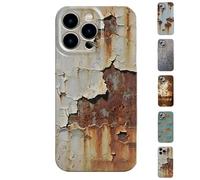 Genérico Vintage Rust Look Phone Case, Creative Industrial Iron Style Shockproof Case for iPhone 16/15/14/13/12 Pro MAX (13pro,Style-E)
