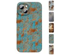 Genérico Vintage Rust Look Phone Case, Creative Industrial Iron Style Shockproof Case for iPhone 16/15/14/13/12 Pro MAX (13pro,Style-D)