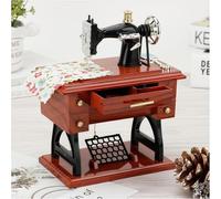 Genérico Vintage Sewing Machine Music Box, Mini Sewing Machine Music Box, Retro Classical Treadle Sewing Machine Table Desk Mechanical for Home Decor Birthday Gift, Desk Decoration(1 pc)