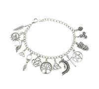 Genérico Vintage Silver Charm Bracelet for Dating Ziny Alloy