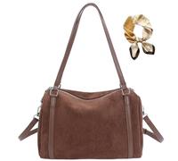 Genérico Vintage Suede Shoulder Bag for Women, Slouchy Casual Large Capacity Handbag, Elegant Versatile Crossbody for Fall Winter