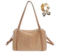 Genérico Vintage Suede Shoulder Bag for Women, Slouchy Casual Large Capacity Handbag, Elegant Versatile Crossbody for Fall Winter