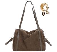 Genérico Vintage Suede Shoulder Bag for Women, Slouchy Casual Large Capacity Handbag, Elegant Versatile Crossbody for Fall Winter