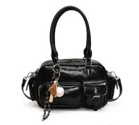 Genérico Vintage Top Handle Bag with Bowknot,Trendy PU Leather Shoulder Bags for Women,Cute Aesthetic Casual Crossbody Bag