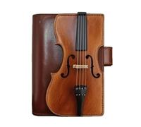 Genérico Vintage Violin Leather Notebook - Handmade Look Refillable Journal, PU Leather Diary for Study Teacher College Meeting, Classic Music Journal for Musicians (2PCS)