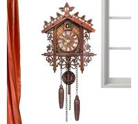 Generico Vintage Wall Clock | Hourly Chimes Wooden Battery-Operated Decorative - Home Decor Retro Clock | for Bedroom Living Room Study Office