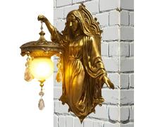 Genérico Vintage Wall Sconce - Resin 12.4 Inches Virgin Mary Decorative Lamp, Battery Operated Light | Religious Lamp, Catholic Decor, Bedroom, Altar Glow Use