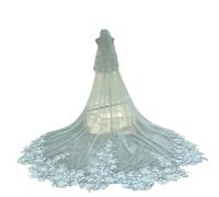 Genérico Vintage Wedding Veil Long Special Cut Royal Bridal With Comb White Appliques Veil Custom Made Accessories