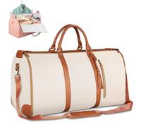 Genérico Viralhuntz Travel Bag, Viralhuntz Foldable Travel Bag, 2-in-1 Garment and Duffle , Water-Resistant, Carry-On Approved (Beige)