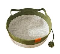 Genérico Virelapet Woven Rope Cat Basket, Hand-Woven Pet Bed Nest Round with Toy Tail, Round Cat Basket Beds with Built-In Play Ball and Pet Bed Mats