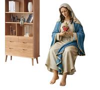 Genérico Virgin Mary Statue - Resin, 5.12 Inches, Figurine Hand-Painted | Holy Our Lady Sculpture, Religious Decor For Home, Desk, Shelf, Bookshelf, Mantel, TV Cabinet, Prayer Corner