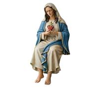 Genérico Virgin Mary Statue - Resin Catholic Figurine Decor | Hand-Painted Our Lady Virgin Mary Sculpture For Home Desk Shelf Bookshelf Mantel TV Cabinet Prayer Corner