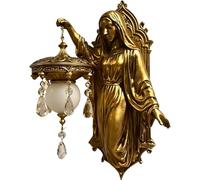 Genérico Virgin Mary Wall Sconce, Religious Nights Light Fixture, Vintage Design with Soft Ambient Glow, Sturdy Decorative Wall Lamp, Spiritual Home Lighting with Elegant Style, Room Decor for Living