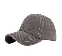 Genérico Visera de Béisbol Mezclilla Lavada Destruida para Hombre Mujer Estilo (Coffee, One Size)