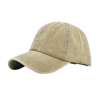 Genérico Visera de Béisbol Mezclilla Lavada Destruida para Hombre Mujer Estilo (Khaki, One Size)