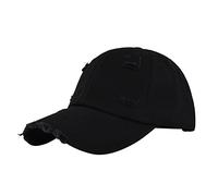 Genérico Visera de Béisbol Mezclilla Lavada Destruida para Hombre y Mujer (Black, One Size)