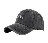 Genérico Visera de Béisbol Mezclilla Lavada Destruida Unisex Estilo (Black, One Size)