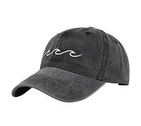 Genérico Visera de Béisbol Mezclilla Lavada Vieja Destruida para Hombre Mujer (Black, One Size)