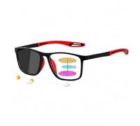 Genérico Vision Sync Photochromic Multifocal Reading Glasses For Men & Women, Blue Light Blocking/UV Protection Sunglasses(Rojo,+3.50)