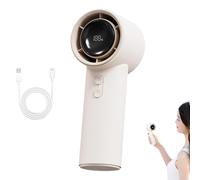 Genérico VitalsEcom - Breezio Fan, 3s Fast Cooling, 100 Speeds, with LED Display, USB Rechargeable Portable Handheld Fan, With Safety Lock & Led Display, for On-The-Go Comfort (White)